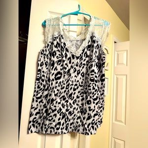 Leopard & lace top